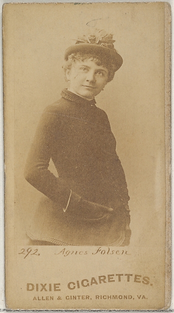 Allen & Ginter, Card 292, Agnes Folsen, from the Actors and Actresses series (N45, Type 7) for Dixie Cigarettes