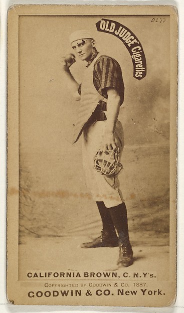 Goodwin & Company, William "California" Brown, Catcher, New York, from the Old Judge series (N172) for Old Judge Cigarettes