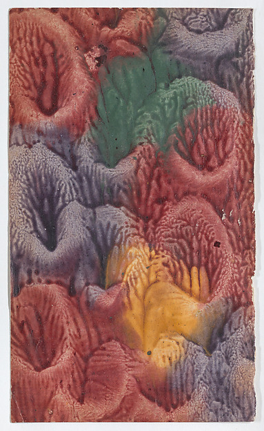 Anonymous, Paste paper with red, yellow, green, and purple patterns