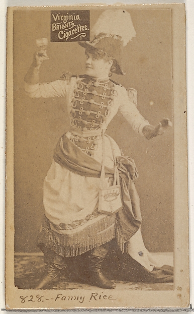 Allen & Ginter, Card 828, Fanny Rice, from the Actors and Actresses series (N45, Type 2) for Virginia Brights Cigarettes