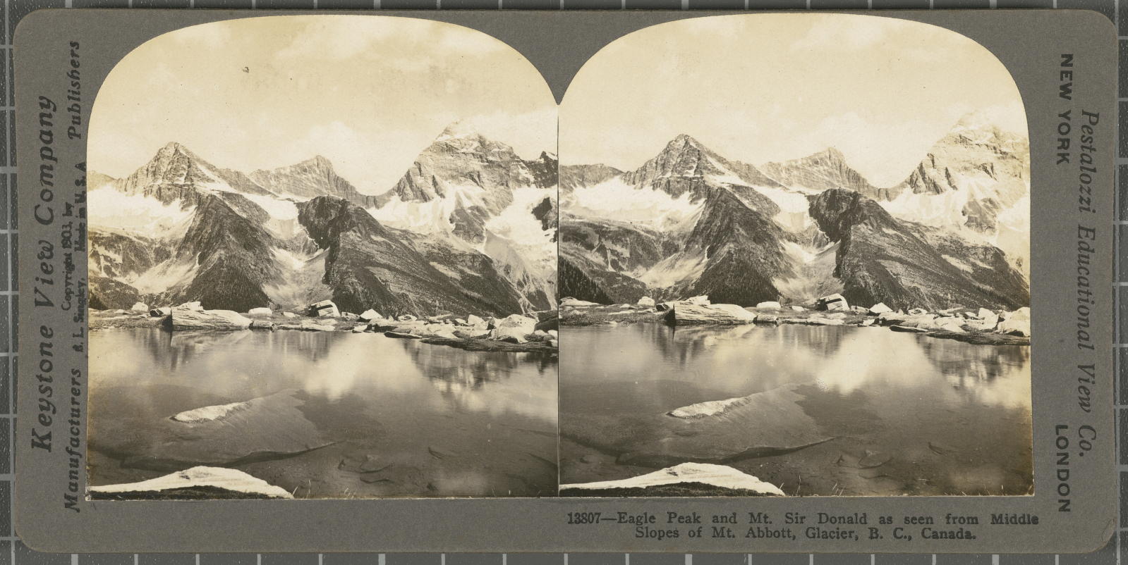 Desconegut, Eagle Peak and Mt.Sir Donald from Middle Slopes of Mt.Abbott, Glacier, B.C., Canada Keystone View Company, Pestalozzi Educational View Co.