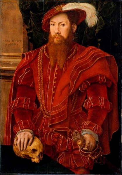 Hans Eworth, Portrait d'homme au crâne