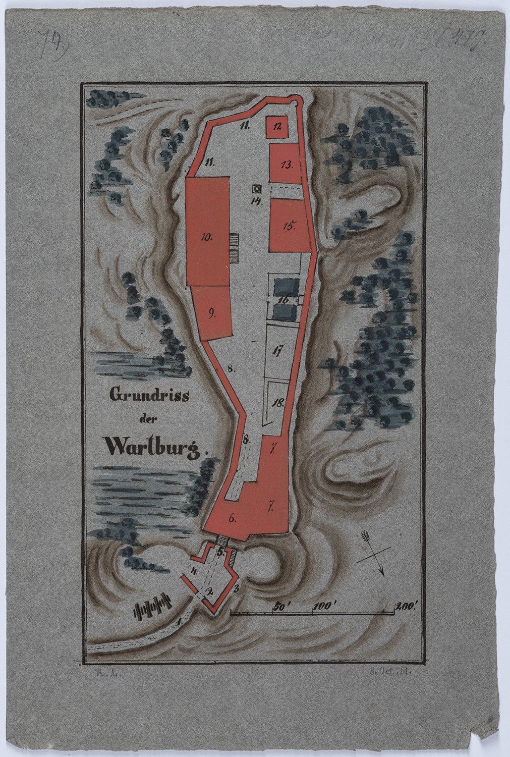 Rudolf Lutter, Eisenach (Thüringen): Wartburg, Lageplan