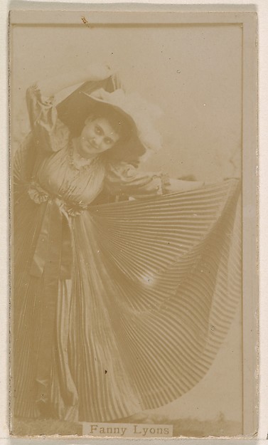 Kinney Brothers Tobacco Company, Fanny Lyons, from the Actresses series (N245) issued by Kinney Brothers to promote Sweet Caporal Cigarettes
