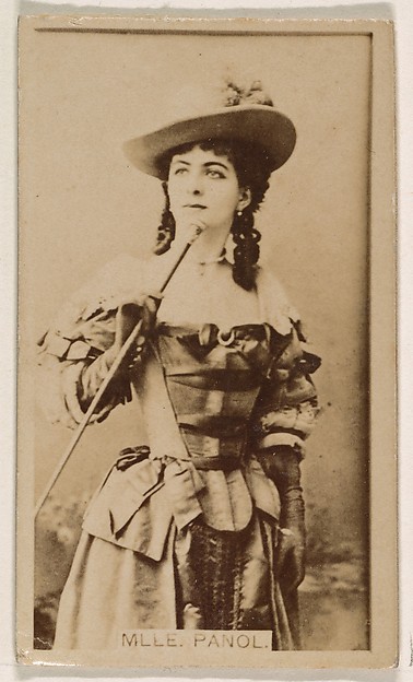 Kinney Brothers Tobacco Company, Mlle. Panol, from the Actresses series (N245) issued by Kinney Brothers to promote Sweet Caporal Cigarettes