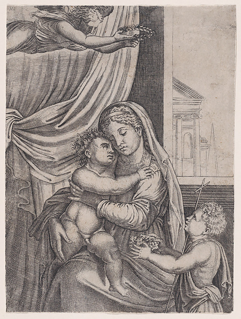 Agostino Veneziano (Agostino dei Musi), Madonna and Child
