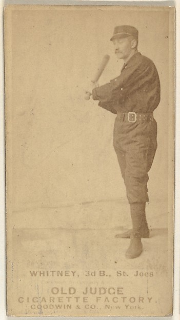 Goodwin & Company, Charles F. Whitney, 3rd Base, St. Joseph Clay Eaters, from the Old Judge series (N172) for Old Judge Cigarettes