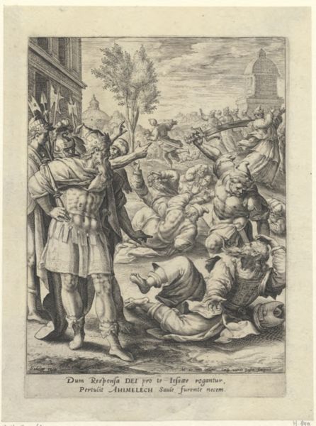 Passe, Crispijn van de, (approximately 1565-1637), (printmaker), Triumphus Martyrum: Saul orders the killing of Ahimelech and the priests of Nob