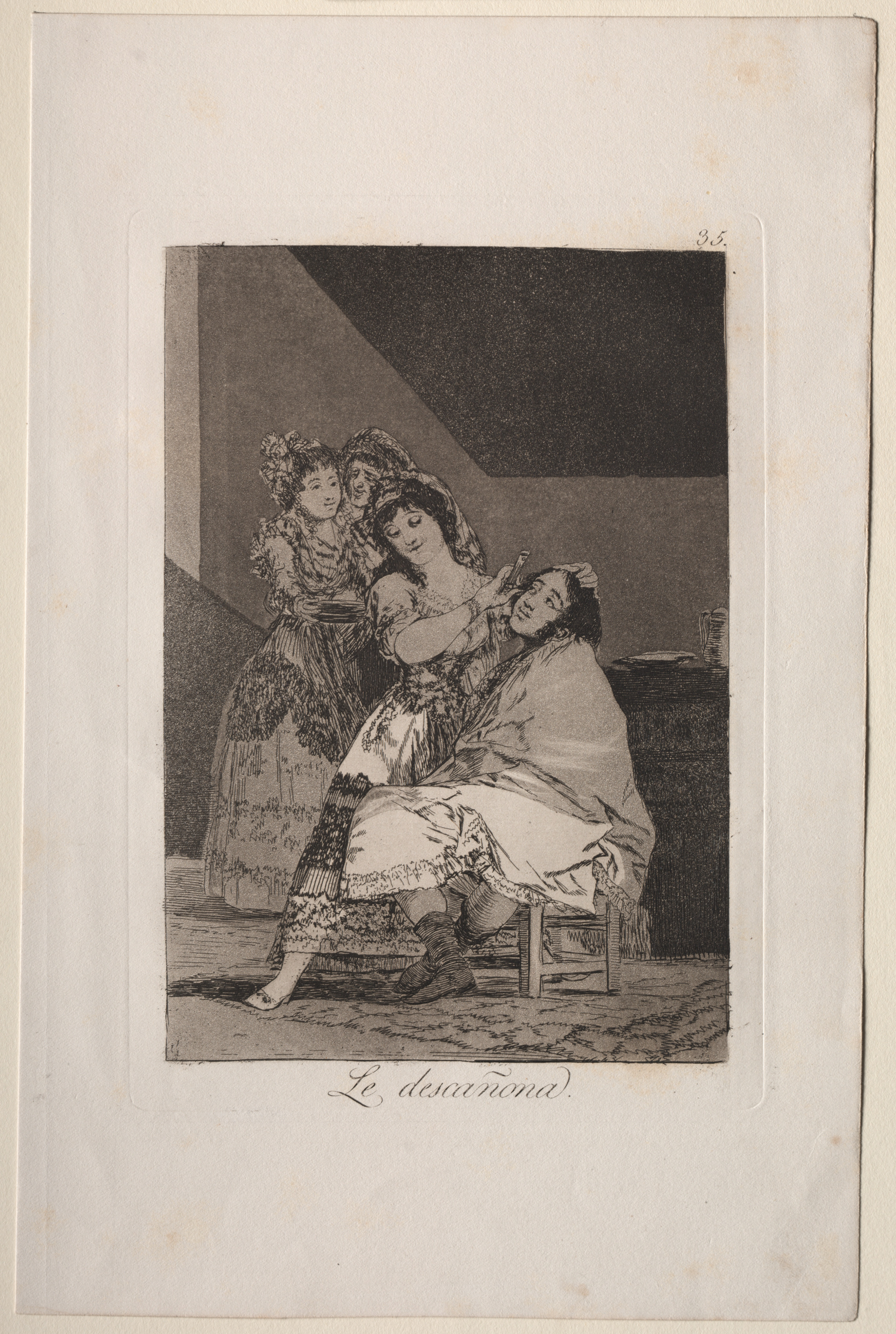 Francisco de Goya, She Fleeces Him, Plate 35
