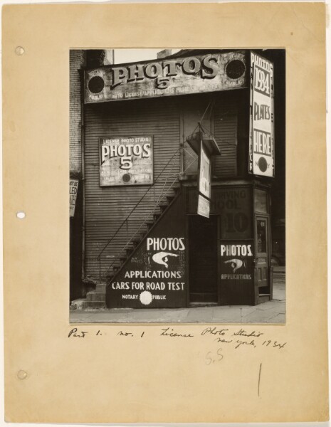 Walker Evans, License Photo Studio, New York