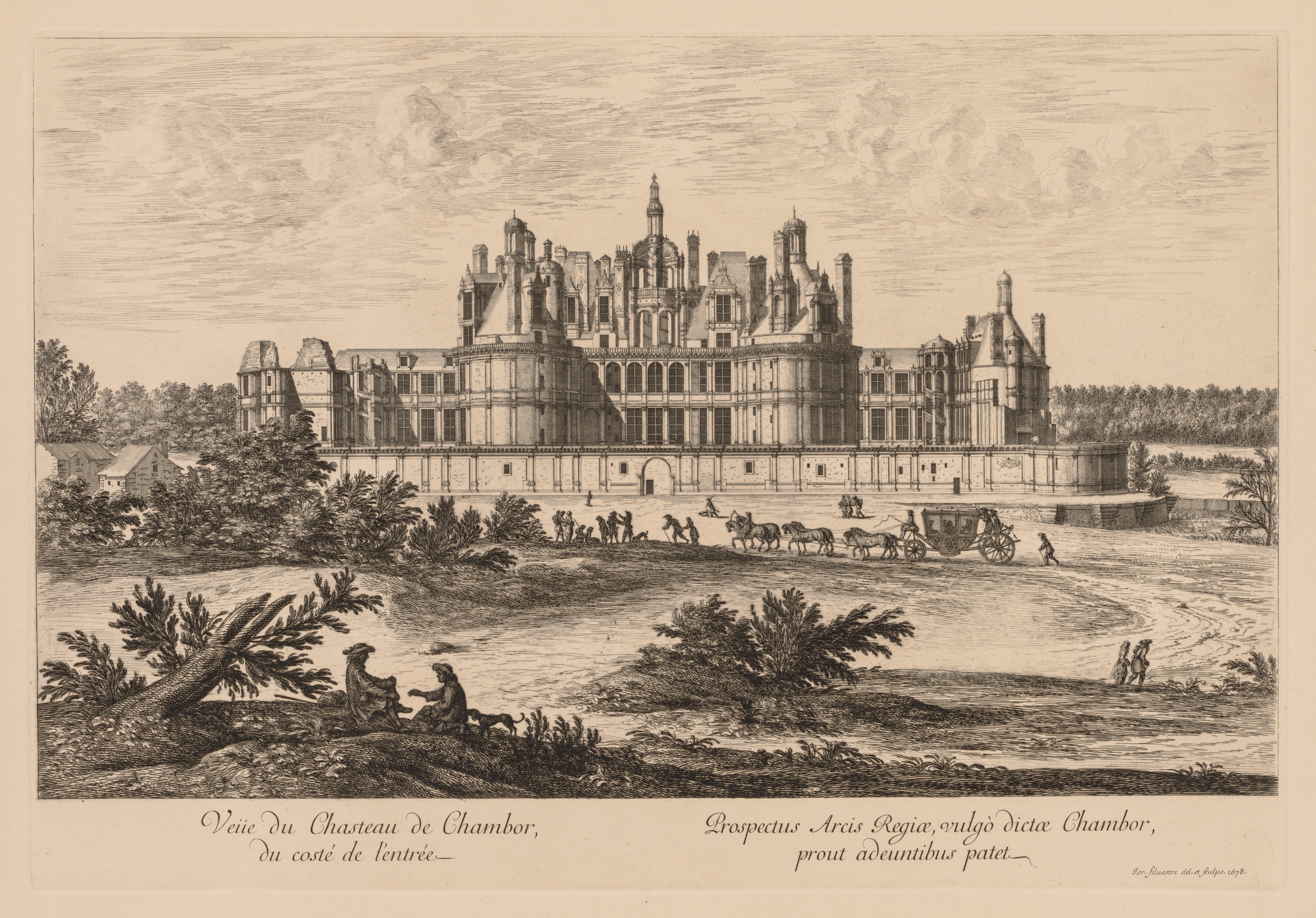 Israël Silvestre, Vue du Château de Chambord, du côté de l'entrée