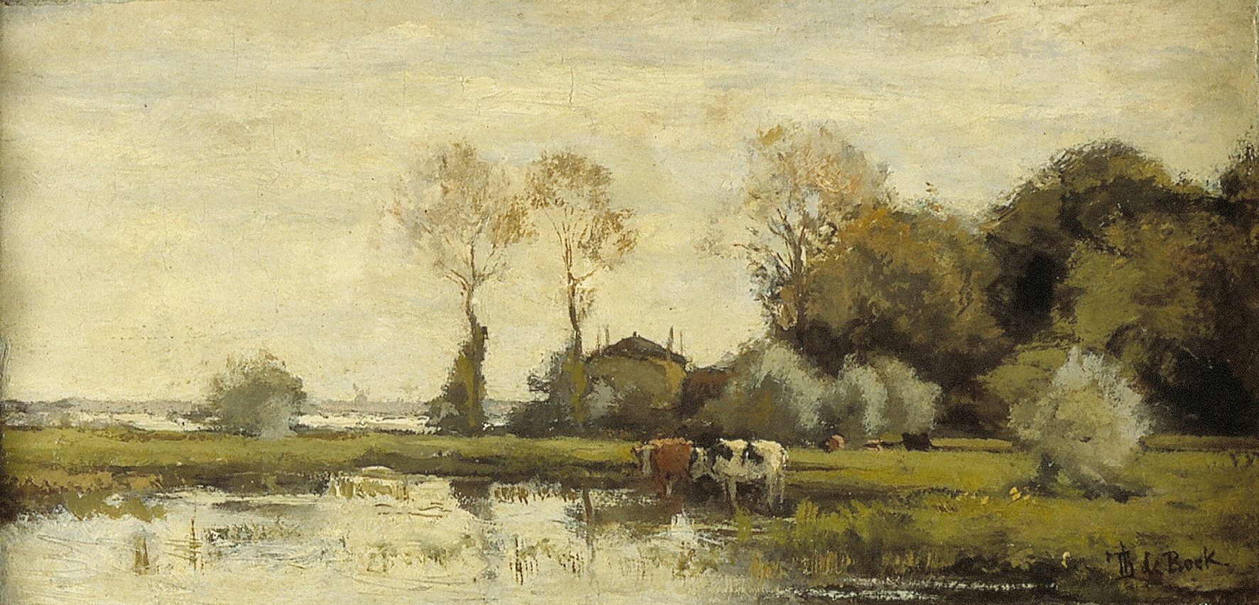 Théophile de Bock, Koeien aan een plas