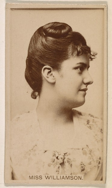 Kinney Brothers Tobacco Company, Miss Williamson, from the Actresses series (N245) issued by Kinney Brothers to promote Sweet Caporal Cigarettes