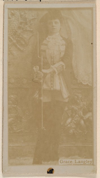 Kinney Brothers Tobacco Company, Grace Langley, from the Actresses series (N245) issued by Kinney Brothers to promote Sweet Caporal Cigarettes