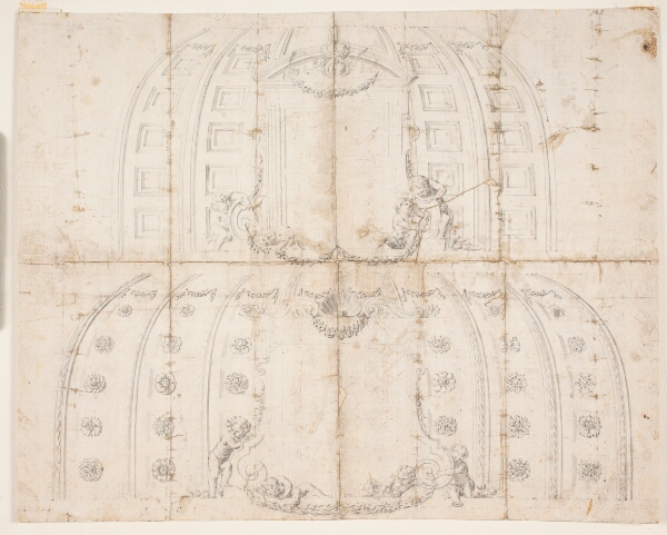 Lambert van Haven, Frederiksborg slot, Audienssalen. To forskellige udkast til loftsdekoration til kuplen