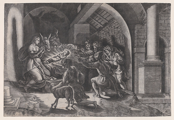 Agostino Veneziano (Agostino dei Musi), The Nativity
