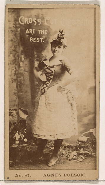 W. Duke, Sons & Co., Card Number 87, Agnes Folsom, from the Actors and Actresses series (N145-2) issued by Duke Sons & Co. to promote Cross Cut Cigarettes
