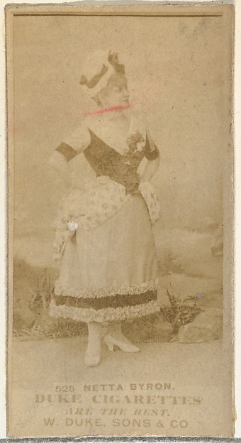 W. Duke, Sons & Co., Card Number 525, Netta Byron, from the Actors and Actresses series (N145-7) issued by Duke Sons & Co. to promote Duke Cigarettes