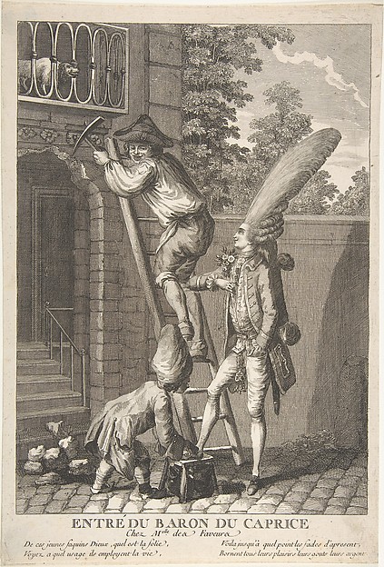 Anonymous, French, 18th century, The Entry of the Baron of Caprice to the Home of Miss Favors (Entré du Baron du Caprice chez Melle des Faveurs)