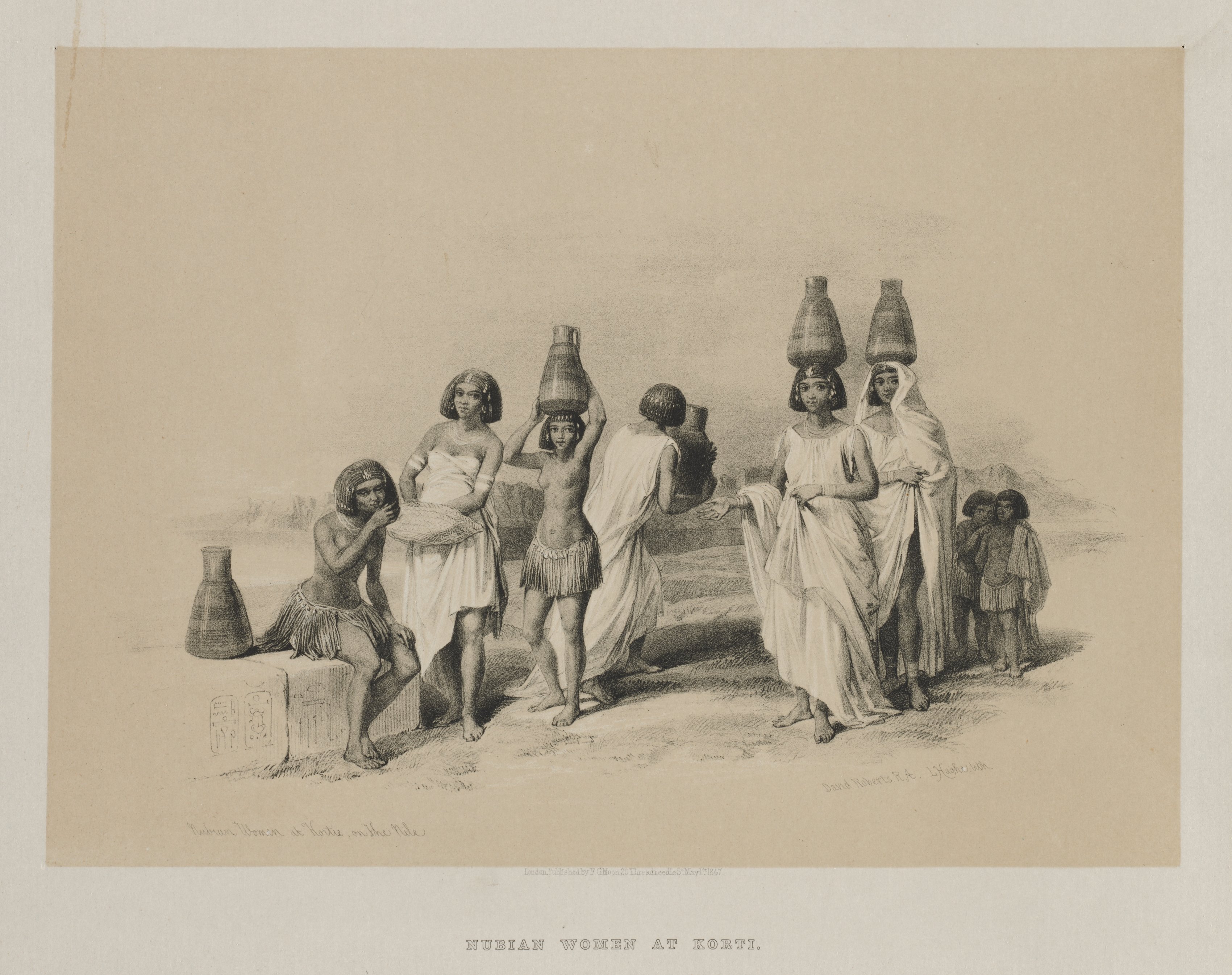 Louis Haghe, Egypt and Nubia, Volume I: Nubian Women at Kortie, on the Nile