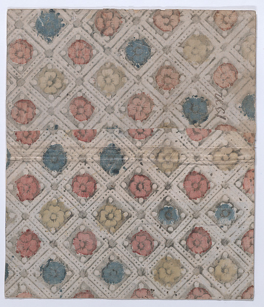 Anonymous, Book cover with overall pattern of rosettes