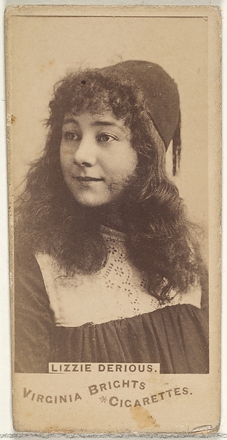 Allen & Ginter, Lizzie Derious, from the Actors and Actresses series (N45, Type 1) for Virginia Brights Cigarettes
