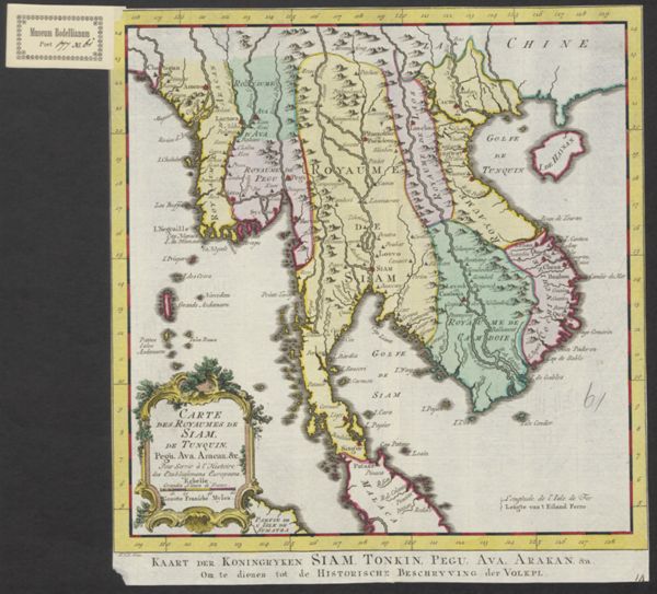 Bellin, Jacques Nicolas, (1703-1772) (cartographer), Carte des Royaumes de Siam, de Tunquin, Pegu, Ava, Aracan, &cc: Pour Servir à l'histoire des etablissemens Europeens