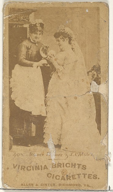 Allen & Ginter, Card 408, Minnie Palmer and L. Chester, from the Actors and Actresses series (N45, Type 1) for Virginia Brights Cigarettes