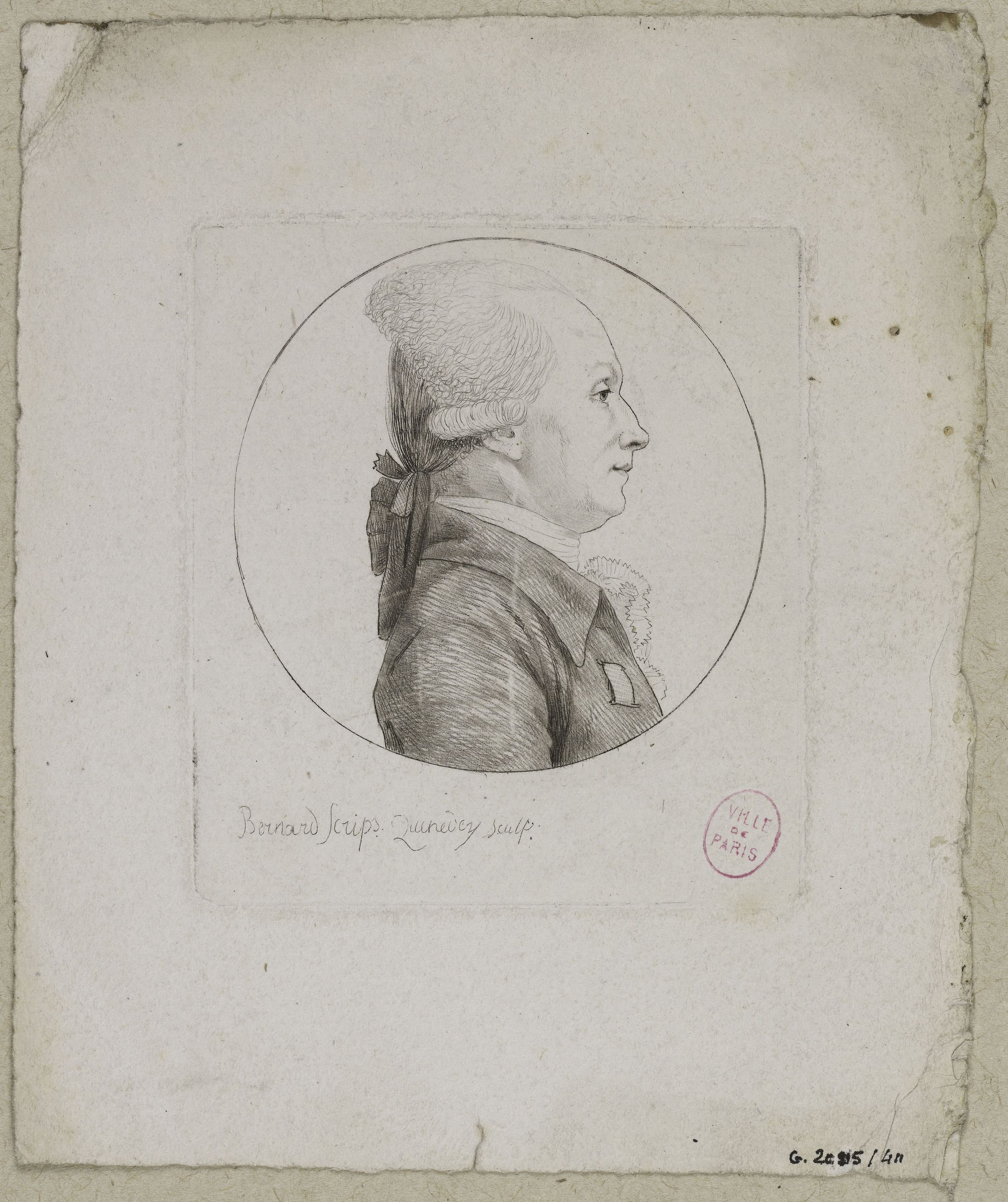 Edmé Quenedey, Portrait d'un homme, fin XVIIIème siècle/début XIXème siècle