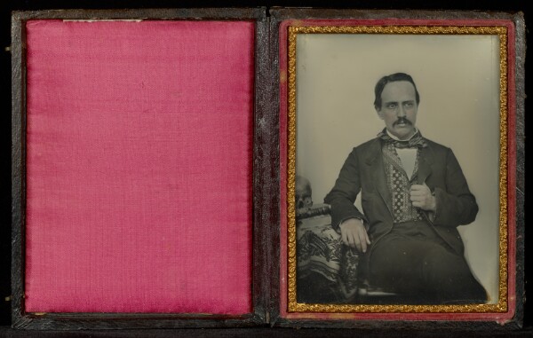 Unknown, [Man Seated with Books and Skull on Table]