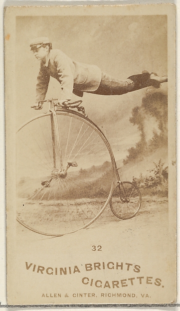 Allen & Ginter, Card 32, from the Girl Cyclists series (N49) for Virginia Brights Cigarettes