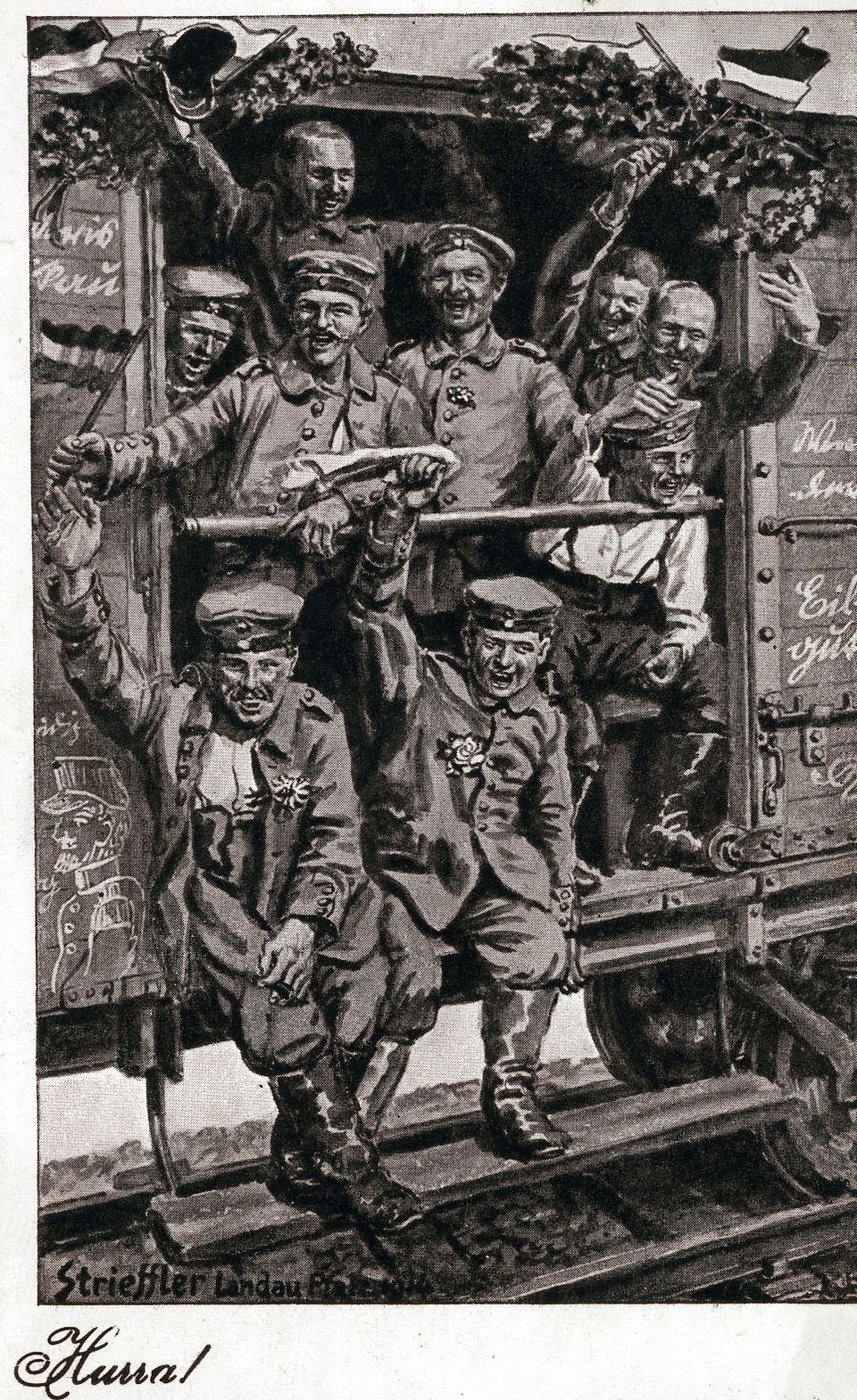 Heinrich Strieffler, Postkarte "Hurra!"