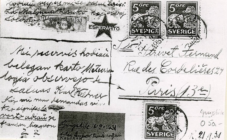 Karl Gustaf Henrik Henriksson, “Text on the back of card No 2453” according to the donor’s note