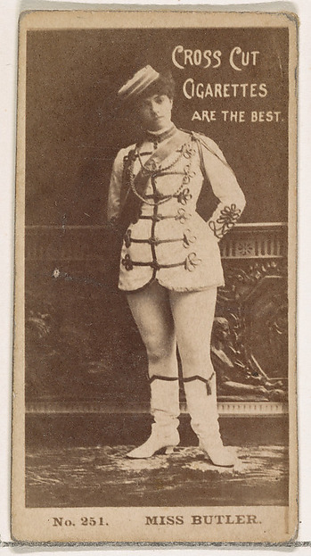 W. Duke, Sons & Co., Card Number 251, Miss Butler, from the Actors and Actresses series (N145-2) issued by Duke Sons & Co. to promote Cross Cut Cigarettes
