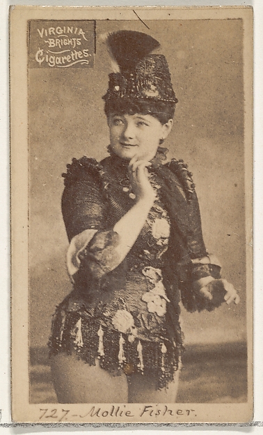Allen & Ginter, Card 727, Mollie Fisher, from the Actors and Actresses series (N45, Type 2) for Virginia Brights Cigarettes