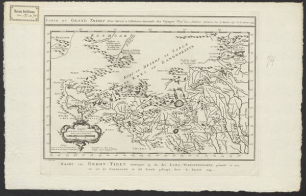 Bellin, Jacques Nicolas, (1703-1772) (cartographer), Carte du Grand Thibet: Pour Servir a l'Histoire Generale des Voyages. Tirée des Auteurs Anglois