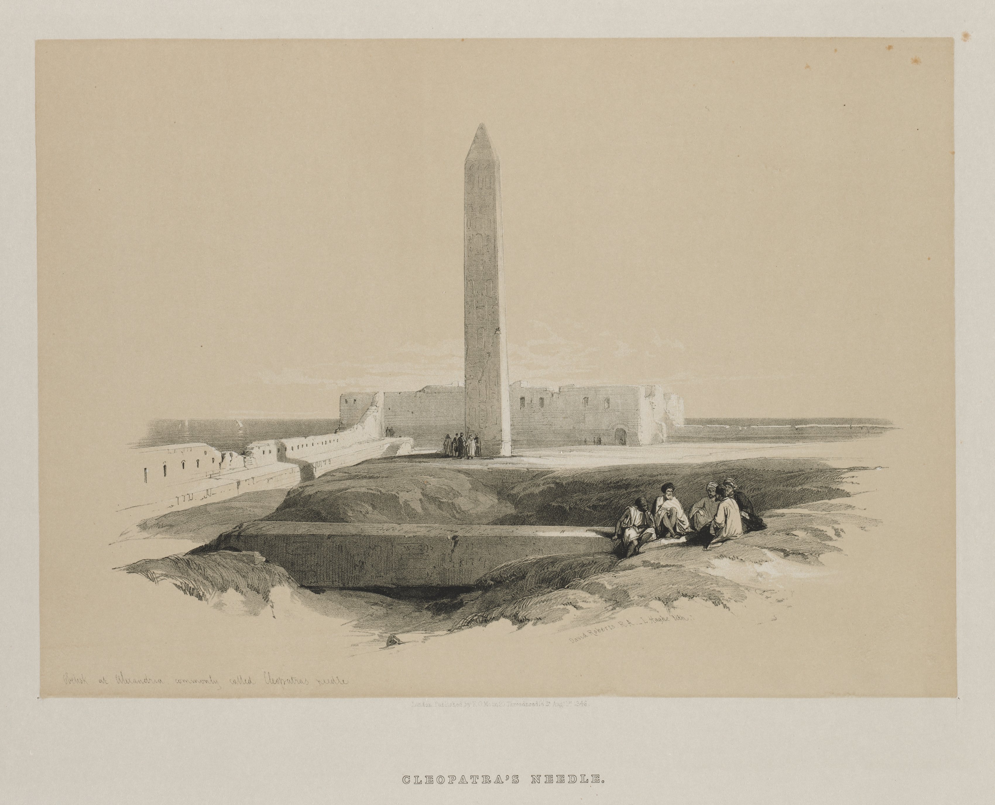Louis Haghe, Egypt and Nubia, Volume I: Obelisk at Alexandria, Commonly called Cleopatra's Needle