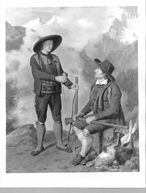 Ferdinand Georg Waldmüller, two hunters in the mountains