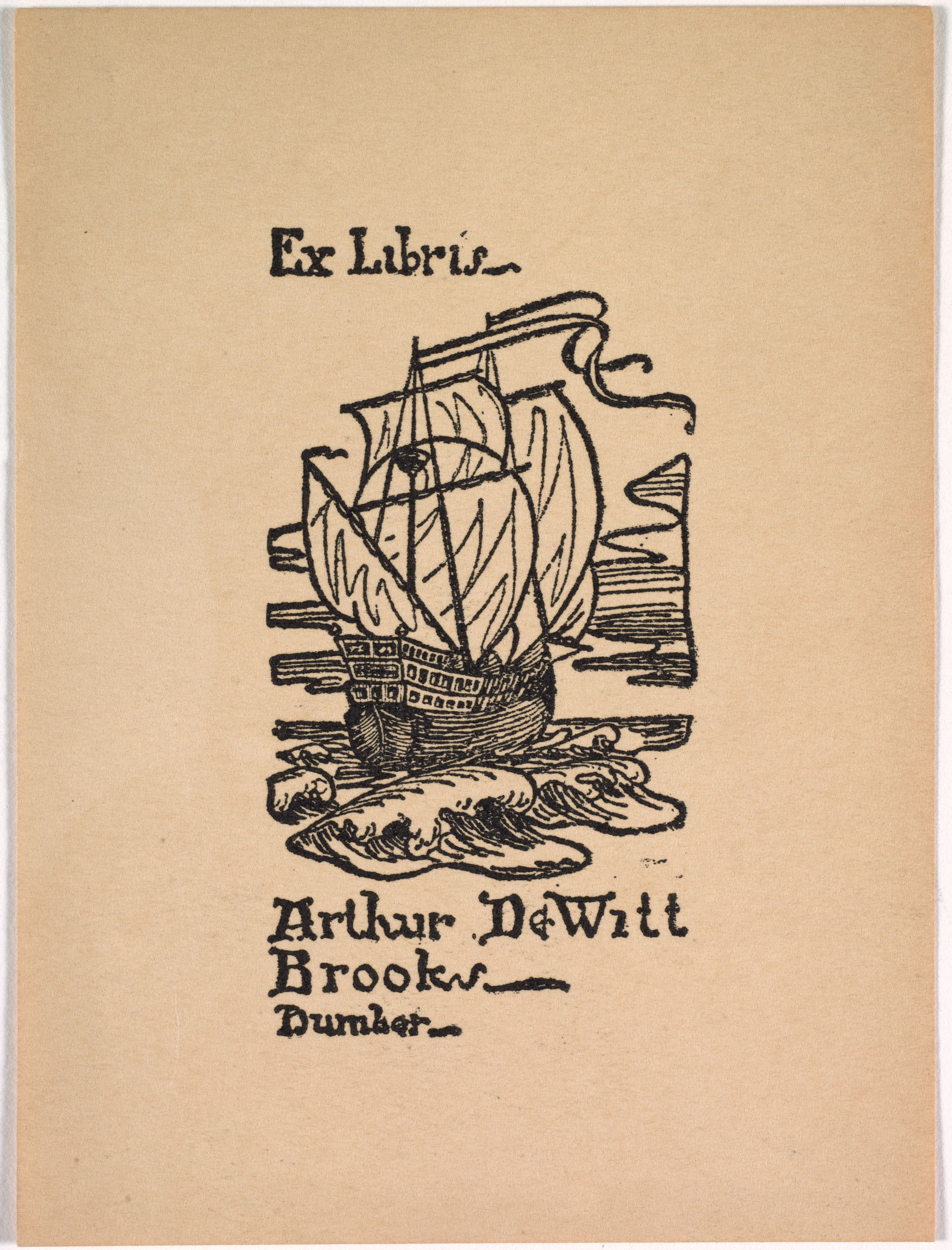 Unknown artist, Bookplate: Arthur Dewitt Brooks