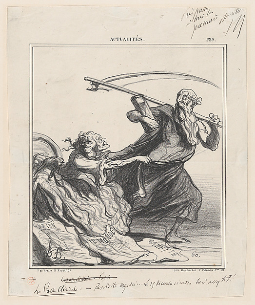 Honoré Daumier, The clerical press: Not so quickly... December 15 will come soon enough!, from 'News of the day,' published in "Le Charivari"