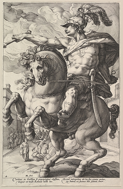 Hendrick Goltzius, Marcus Curtius, from "The Roman Heroes"
