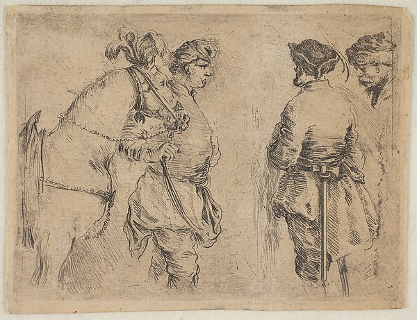 Stefano della Bella, A Pole Holding a Horse by the Bridle