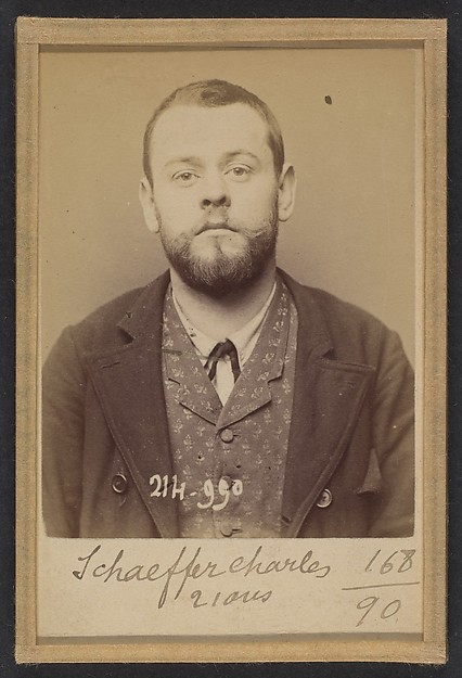 Alphonse Bertillon, Schaffer. Charles. 28 ans, né à Paris Xle. Ébéniste. Association de malfaiteurs. 2/3/94