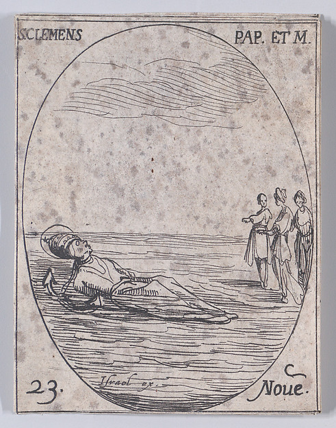 Jacques Callot, S. Clément, pape et martyr (St. Clement, Pope and Martyr), November 23rd, from "Les Images De Tous Les Saincts et Saintes de L'Année" (Images of All of the Saints and Religious Events of the Year)
