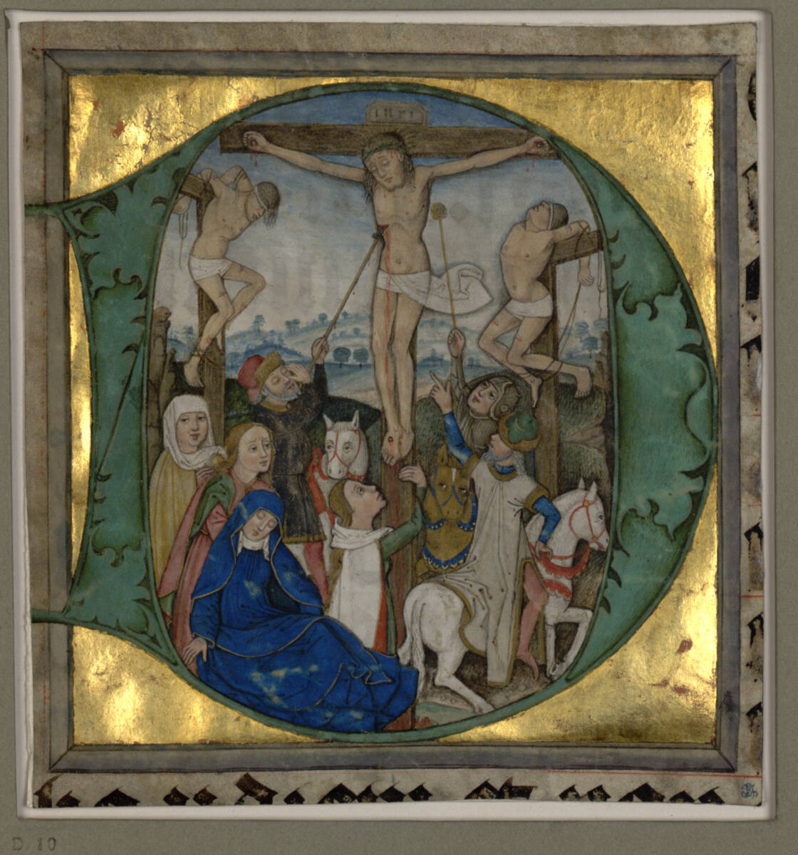 Anonym, Initiale D mit Kreuzigung Christi
