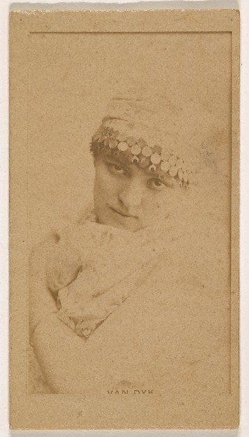 Kinney Brothers Tobacco Company, Miss Van Dyk, from the Actresses series (N245) issued by Kinney Brothers to promote Sweet Caporal Cigarettes