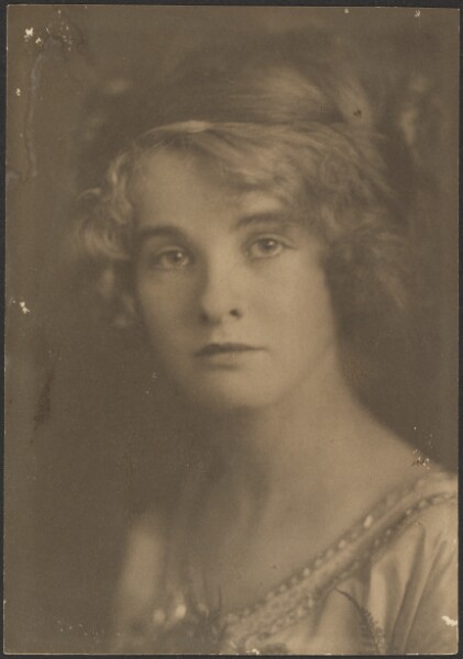 Louis Fleckenstein, [Portrait of a Woman Holding Bouquet with Fern]