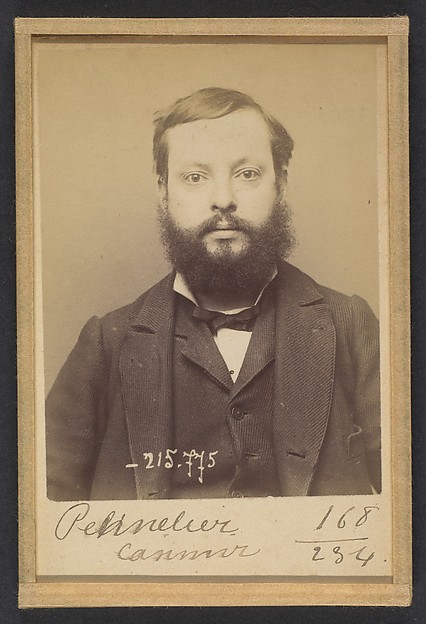 Alphonse Bertillon, Pennelier. Casimir. Arthur. 36 ans, né à Billeuse (Somme). Clerc d'huissier. Anarchiste. 16/3/94.