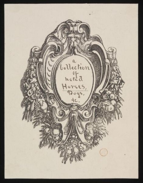 Unknown, A Collection of [noted?] Horses, Dogs, +c.