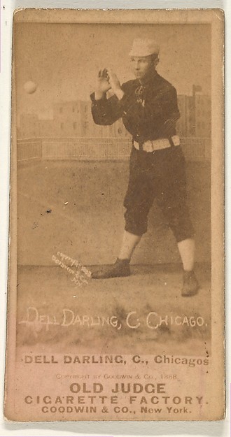 Goodwin & Company, Dell Darling, Catcher, from the Old Judge series (N172) for Old Judge Cigarettes